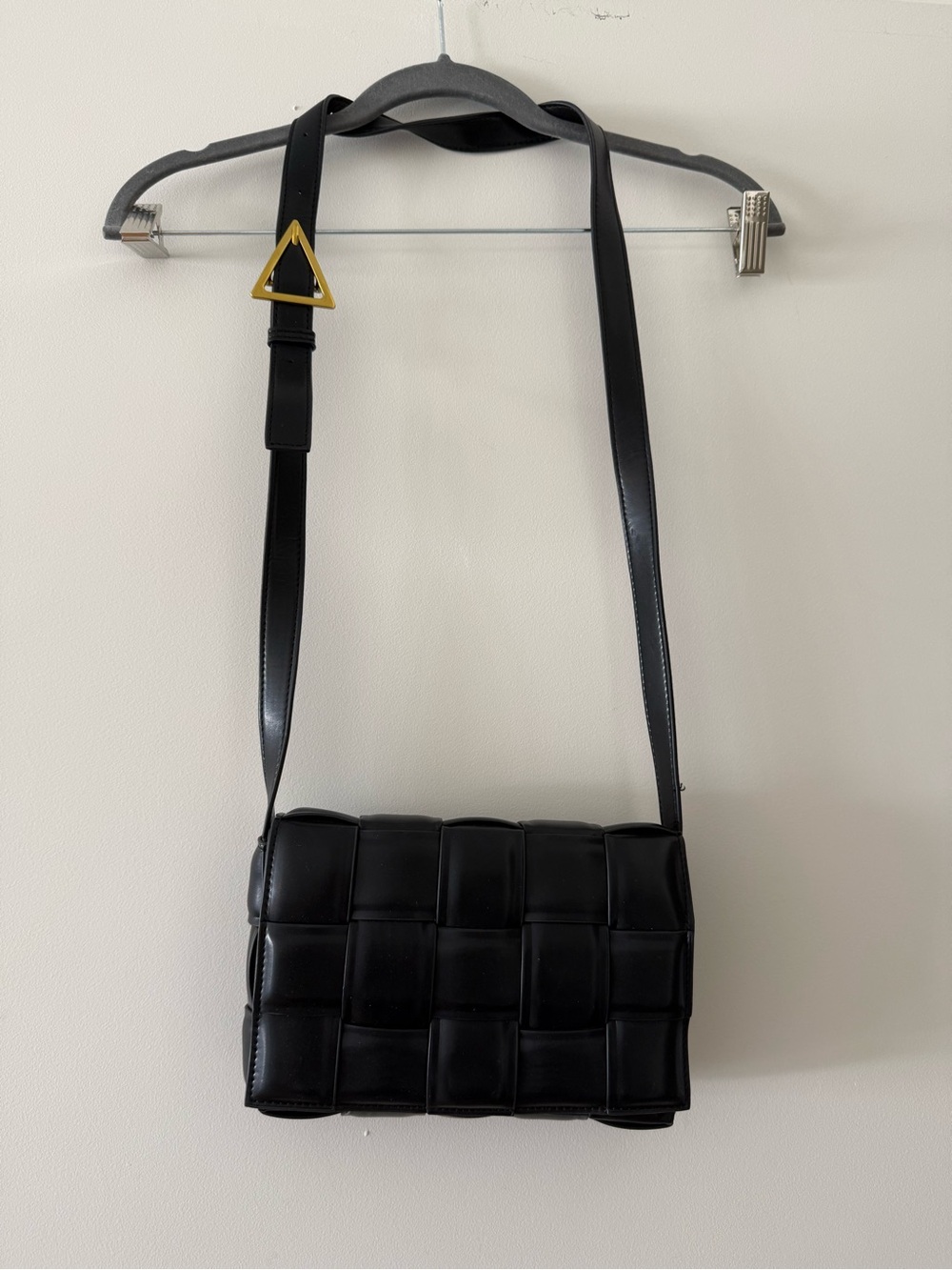Amazon Black Woven Crossbody Shoulder Bag